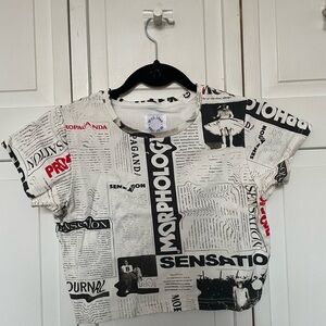 With Jean - Newspaper Tee “Read All About It” Crop Top